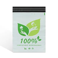 100% biodegradable white corn starch compostable mail envelope packaging shipping post bag for delivery