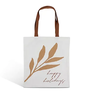 custom printed simple style white fabric organic canvas cotton tote carry shopping bag