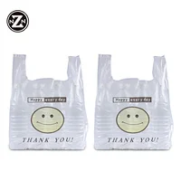 china factory supply biodegradable pe plastic clear t-shirt vest carry shopping packaging bag for supermarket