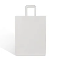 recyclable eco white brand flat rope handle kraft paper shopping bag for supermarket