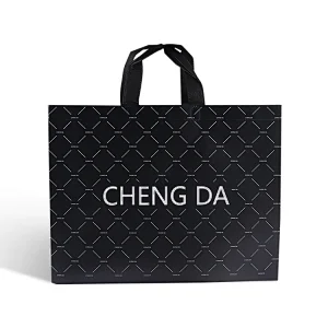 wholesale custom printed logo black bolsa pp non woven fabric shopping packaging bag for clothes shop
