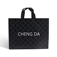 wholesale custom printed logo black bolsa pp non woven fabric shopping packaging bag for clothes shop