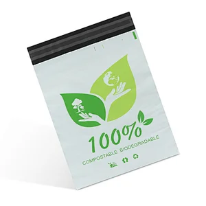 100% biodegradable white corn starch compostable mailers envelope packaging shipping post bag
