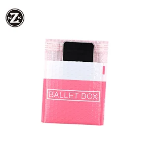 custom printed pink air bubble mailer padded shipping plastic packing bag