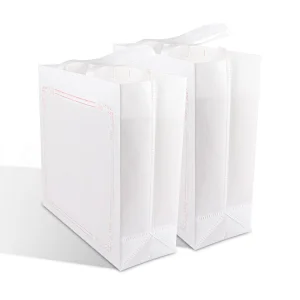 china manufacturer supply white laminated non-woven fabric carrier tote packaging bags for shopping