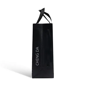 wholesale custom printed logo black bolsa pp non woven fabric shopping packaging bag for clothes shop