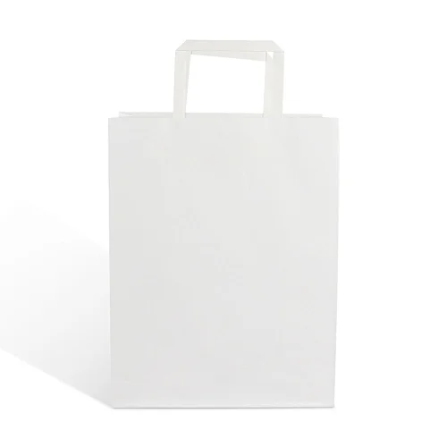 customized logo recyclable flat handle kraft paper bag with logo