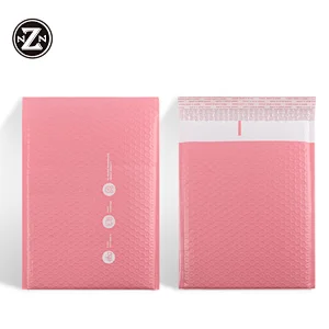 custom printed logo designs 6X10 4X8 pink large bubble mailer envelopes shipping padded packing bag