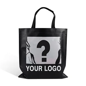 custom printed logo design matt black laminated pp non woven fabric carry tote packaging bag for shopping