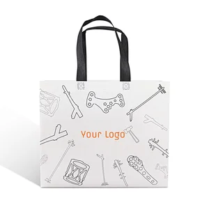 customized printed white laminated pp luxury non woven fabric carry bag for shopping