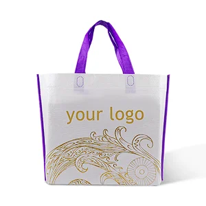 Guangzhou made pp laminated luxury expensive gold non woven fabric packaging bag for supermarket shopping