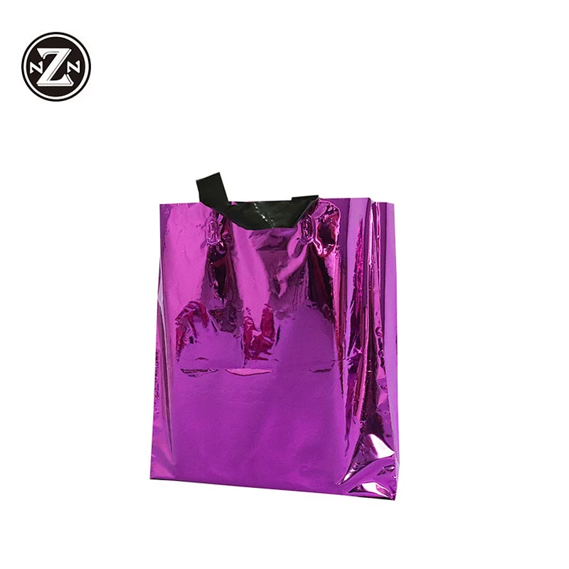 china supplies sale pe custom full colored pattern with logo design punching tote gift plastic product bag for shopping