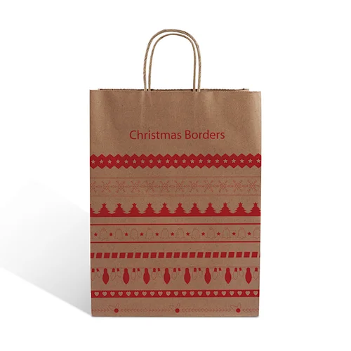 custom printing a3 a4 a5 size brown kraft paper gift packaging christmas bag for shopping grocery