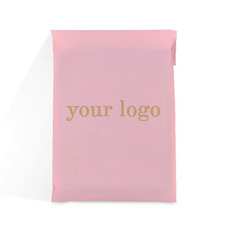 custom printed eco friendly  small size pink rose gold poly mailer envelope plastic packaging for gift