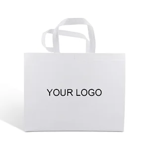 china factory promotion white pp non woven fabric gift shopping packaging bag with custom print logo