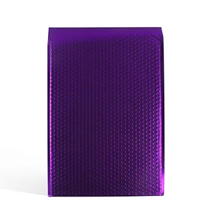 Tear Resistant Aluminium Foil Metallic Matt Purple Bubble Mailers Padded Envelopes Bags For Shipping Post