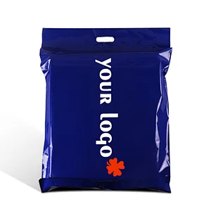 custom printed logo blue poly mailers envelope express mailing packaging plastic bags for post shipping with handle