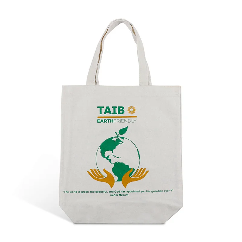 wholesale promotional eco custom print full pattern  fashion boutique white canvas cotton tote shopping bag for grocery