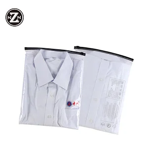 custom printed logo biodegradable hdpe ldpe  transparent slider zipper lock plastic packaging BAG for clothing