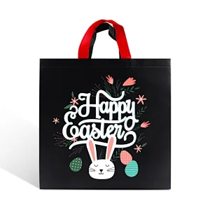 2019 hot sale black laminated pp nonwoven fabric tote shopping packaging gifts bag with custom logo