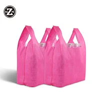 cheap  laminated pp non woven fabric vest  carrier handle  packaging bag for grocery