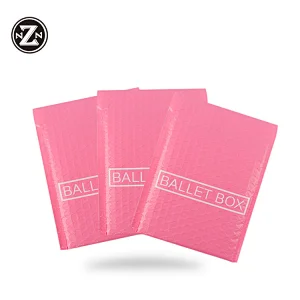 custom printed pink air bubble mailer padded shipping plastic packing bag