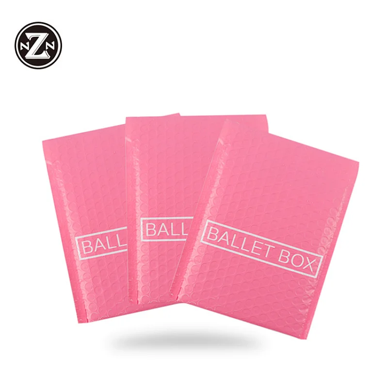 custom printed pink air bubble mailer padded shipping plastic packing bag