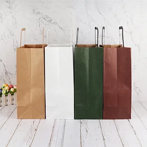 customized logo recycled brown kraft paper bag for shopping