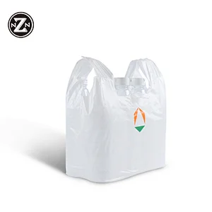 china supply polythene plastic white t-shirt vest carry shopping packaging bag for supermarket