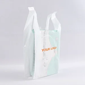 custom eco friendly pe  material t shirt vest carrying plastic packaging bag for grocery