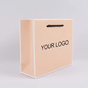 Custom printing luxury recyclable paper gift clothes shopping bag with cotton drawstring handle