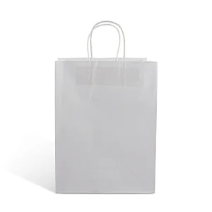 biodegradation reusable white kraft paper handle shopping packaging gift bags for clothes