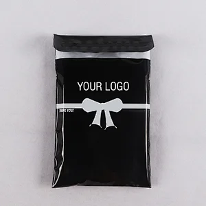 china factory sale self adhesive sealer shiny black mail envelope courier express plastic package bag for shipping