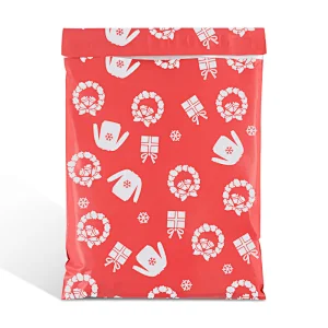 2019 new fine printed full red  poly mailer courier envelopes mailing packaging shipping plastic bags for merry Christmas