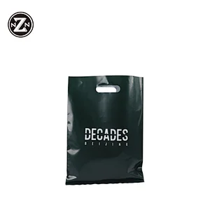 biodegradable patch handle die cut handle shopping poly plastic packaging canvas bag with custom logo