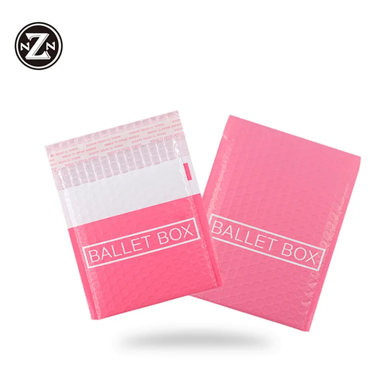 custom printed pink air bubble mailer padded shipping plastic packing bag