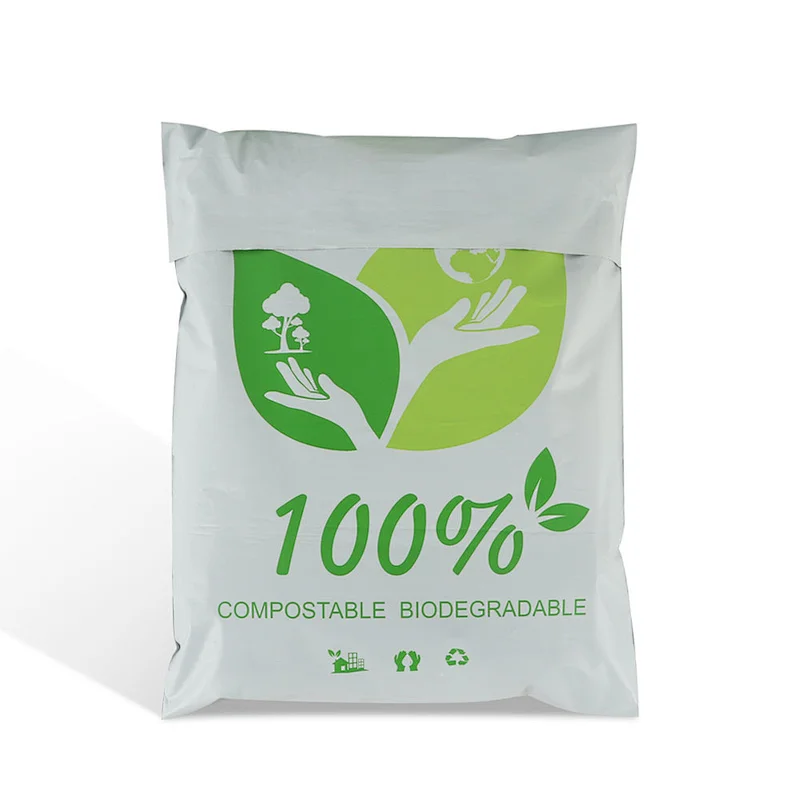 cheap promotional 100% biodegradable corn starch compostable mail envelope packaging post shipping clothing bags
