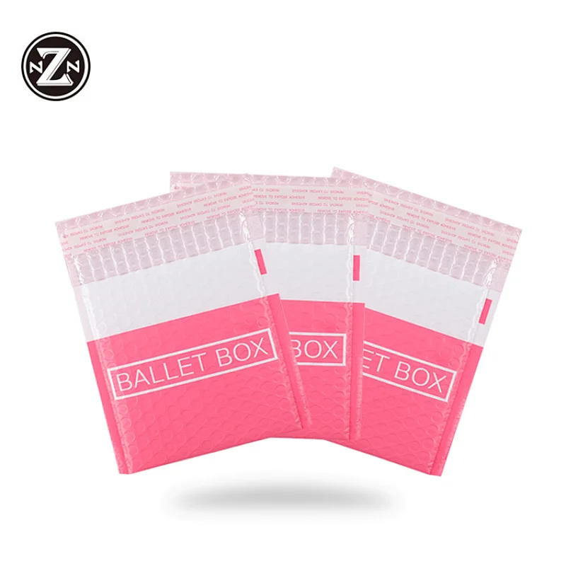 custom printed pink air bubble mailer padded shipping plastic packing bag