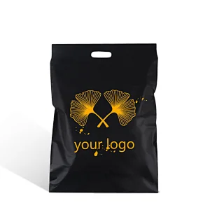 custom printed logo design matt black poly mailer envelope couriers handle plastic packaging bag for shipping post