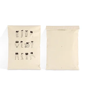 Custom printed compostable biodegradable beige material courier mailing envelope post packaging bags for shipping