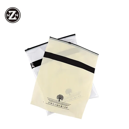 Transparent custom printed single ziplock pvc zipper plastic packaging clothes bag with air hole