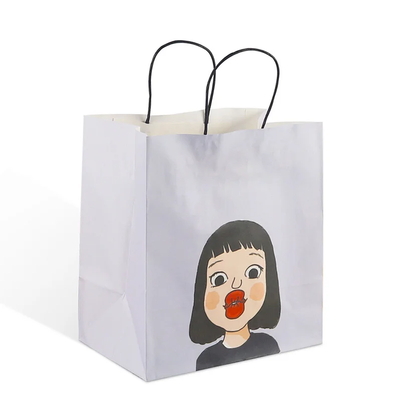 recyclable kraft brown paper packaging gift bag china shopping clothing shoes