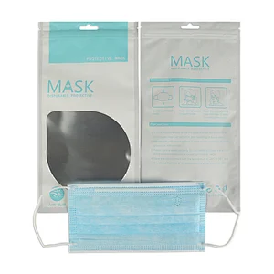 Ready To Ship Low MOQ Self-sealing Ziplock Surgical Antivirus Plastic Face Mask Packaging Bag for Medical Consumable