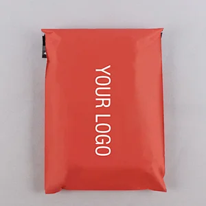 custom logo designs waterproof red double tape mailer envelope post courier plastic packaging bag for air shipping