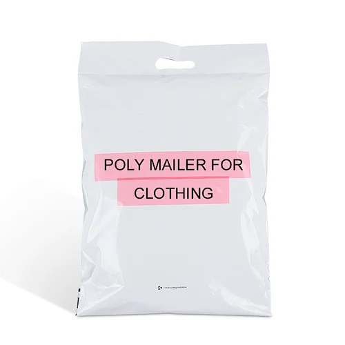 hot sale high quality white poly mailers shipping packaging for express envelope bag with carry handle