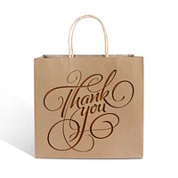 eco friendly take away brown kraft paper carrier shopping packaging bags with handles