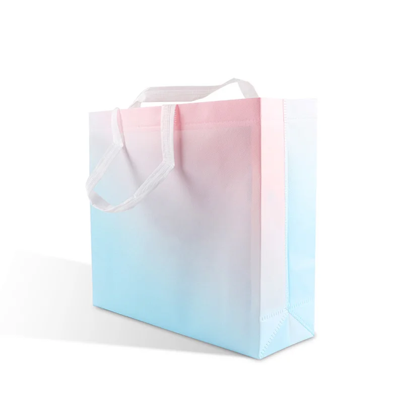 custom printed logo pp reusable  laminated non woven fabric fashion tote gift plastic packaging bag for shopping