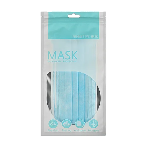 In stock Low MOQ Plastic Self-sealing Ziplock Surgical Antivirus Medical Consumable Face Mask Bag for Packaging