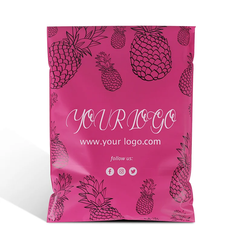 custom printed pink fine pineapple poly mailers envelope mailing courier postage plastic shipping packaging bags