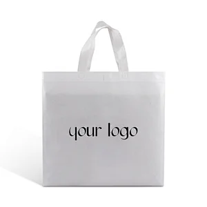 custom printed white fine pp non woven fabric shopping packaging bag with logo